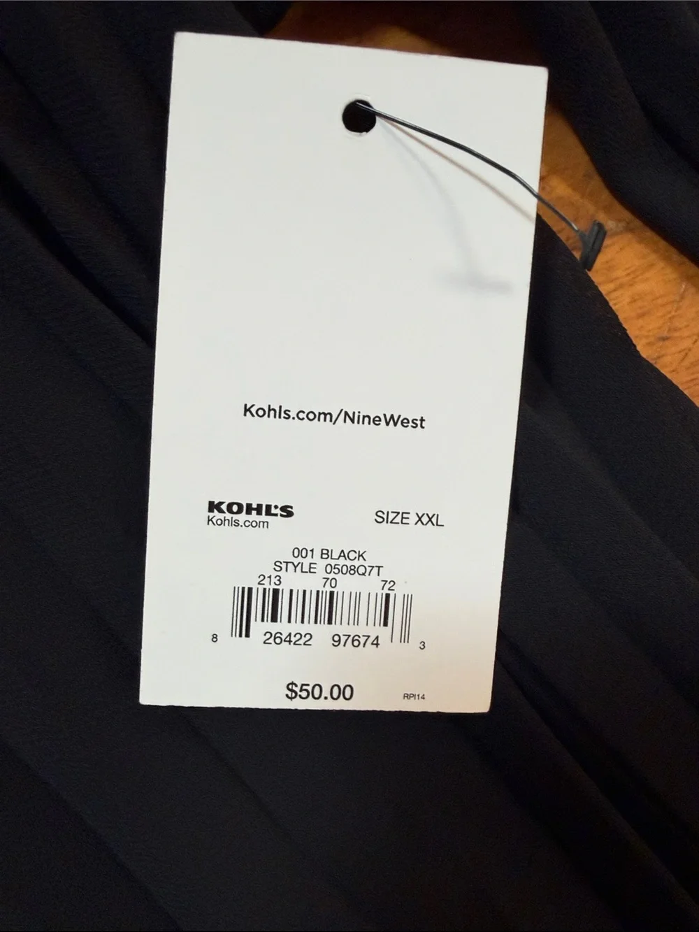Nine West Black Pleated Tunic Dress